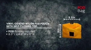 FOD Bag Vinyl Aerospace Aircraft FOD Pouches Made Custom to Size - Heavy Duty Nylon FOD Pouch with Self Closing Belt Loop - Tool Bag Organizer Help Eliminate Foreign Object Debris Or Store Hand Tools