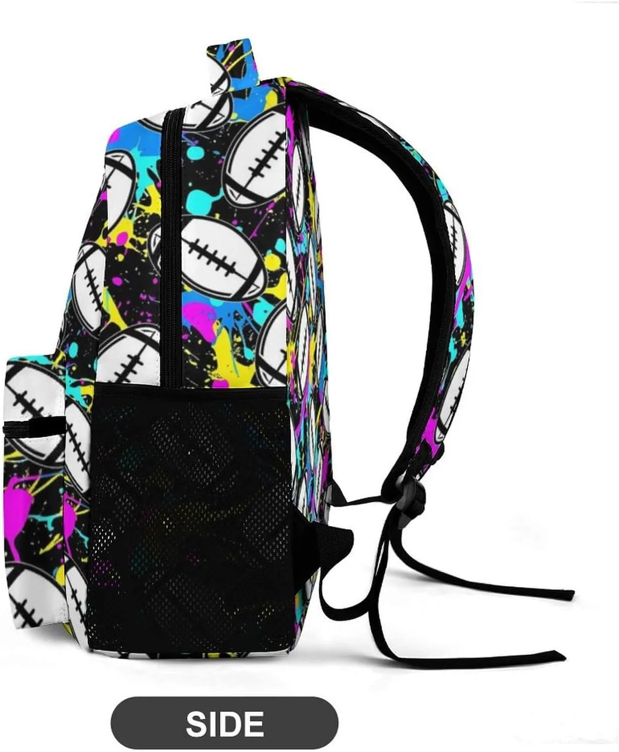 Football Backpack for Kids Girls Boys School, 16 Inches Cool Football Bookbag, Football Backpack for School