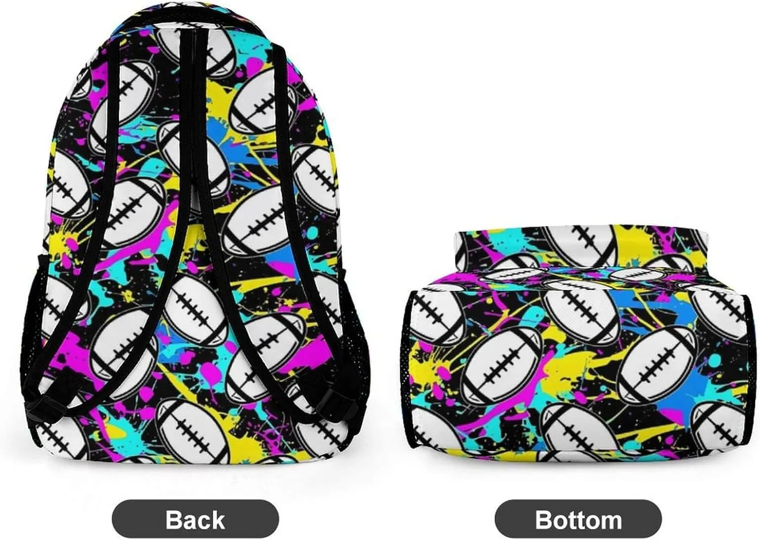 Football Backpack for Kids Girls Boys School, 16 Inches Cool Football Bookbag, Football Backpack for School