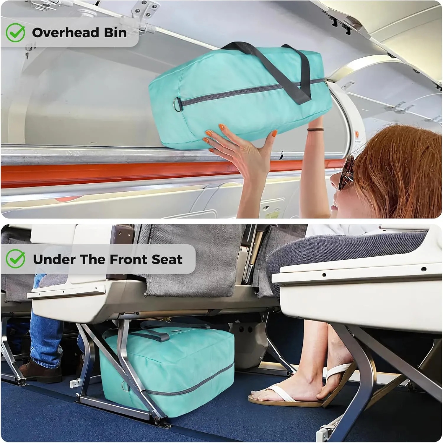 For Frontier Airlines Personal Item Bag 18x14x8 Underseat Travel Duffel Bag Carry on Luggage for Women and Men 30L (With Shoulder Strap)