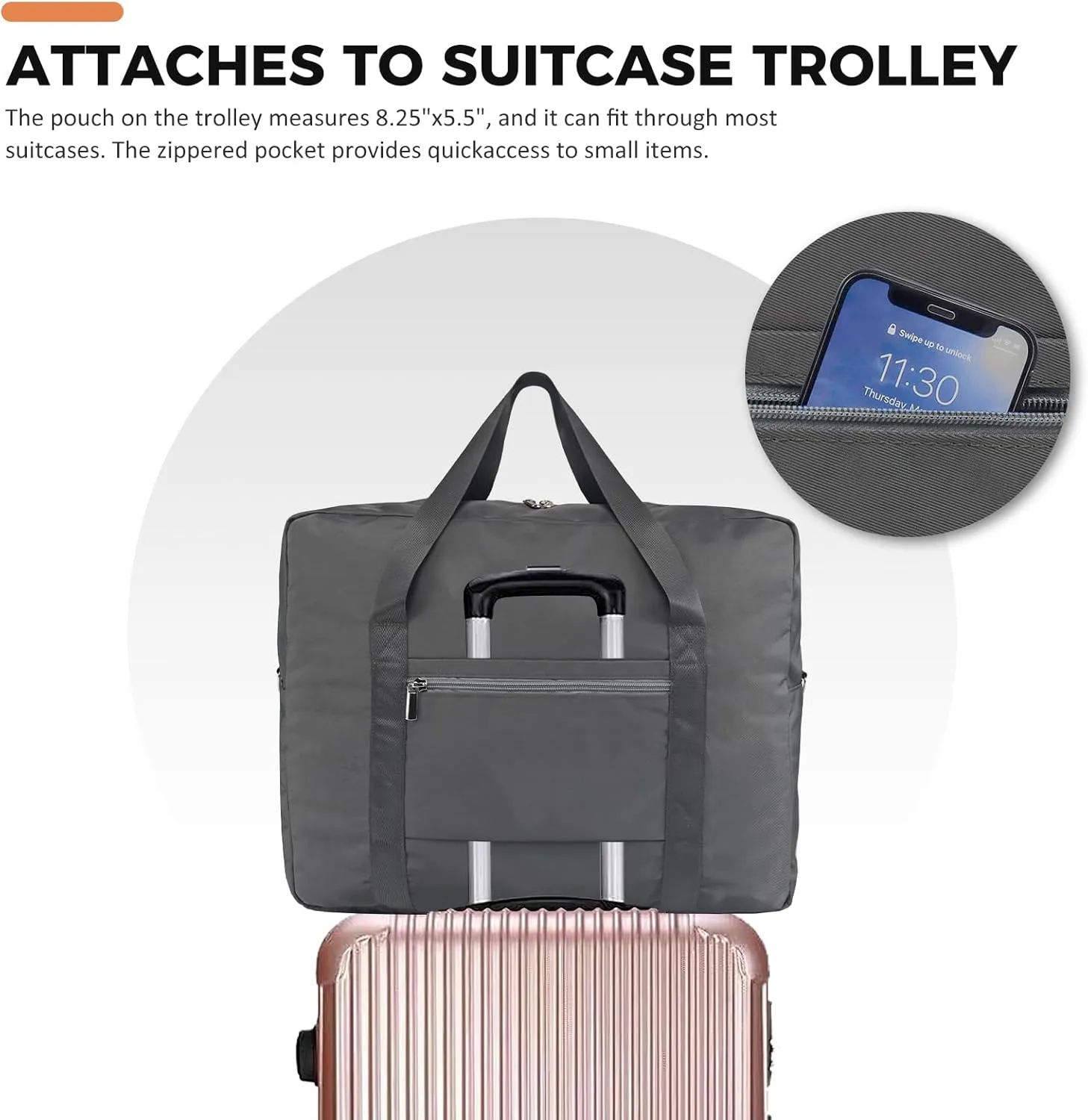 For Frontier Airlines Personal Item Bag 18x14x8 Underseat Travel Duffel Bag Carry on Luggage for Women and Men 30L (With Shoulder Strap)