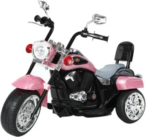 Freddo Toys Toddler Kids 6V Battery Powered Electric Chopper-Style Motorcycle Ride-On Trike Toy for Ages 3 to 6 Years, Pink