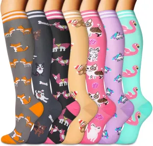 FuelMeFoot Compression Socks For Women Men - Graduated Support Knee High Socks For Nurses, Travel, Athletic