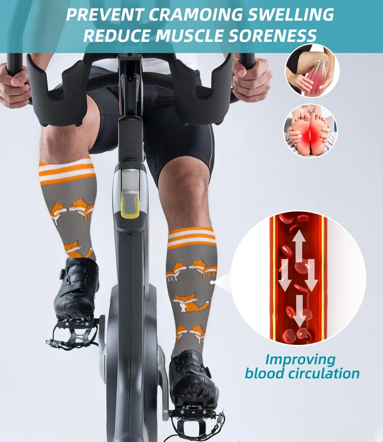 FuelMeFoot Compression Socks For Women Men - Graduated Support Knee High Socks For Nurses, Travel, Athletic