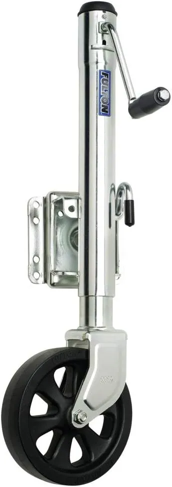 Fulton XP15 0101 Steel Swing-Away Bolt-On Jack with 10" Travel and 8" Poly Wheel - 1500 lb. Weight Capacity