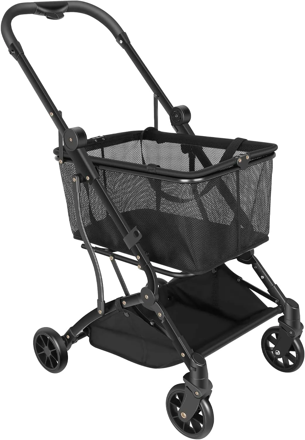 Functional Collapsible carts Shopping Cart Collapsible Utility Trolley Cart Features up 60 lbs Total Weight Capacity, Stylish Detachable Carry Bag, Swivel Tires for Easy Steering,