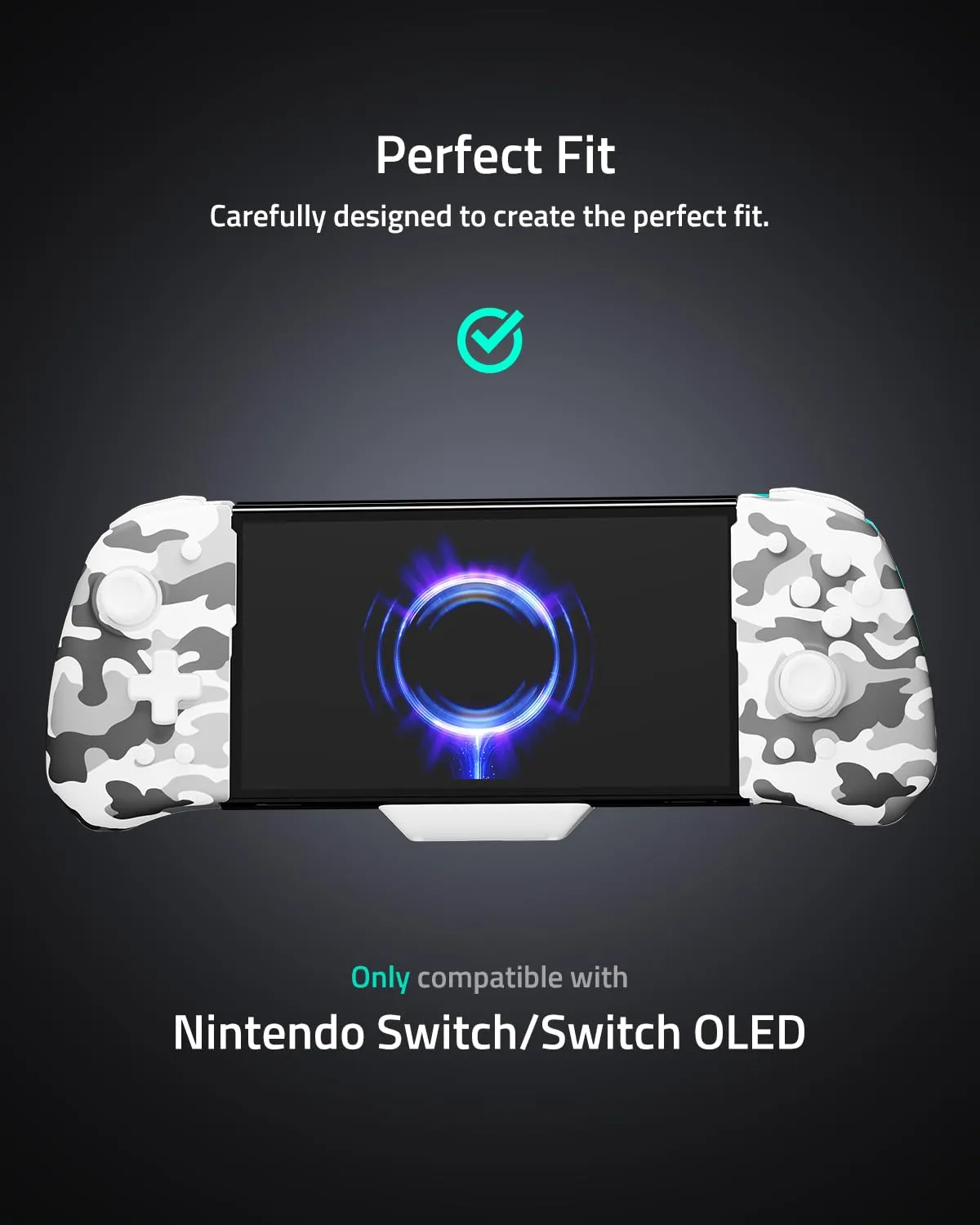 FUNLAB Customizable Switch Controller for Nintendo Switch/OLED Joycon Controller, Ergonomic Switch Handheld Controller Joypad Replacement, Camo One Piece Controles with Adjustable Color, Turbo, Mapping
