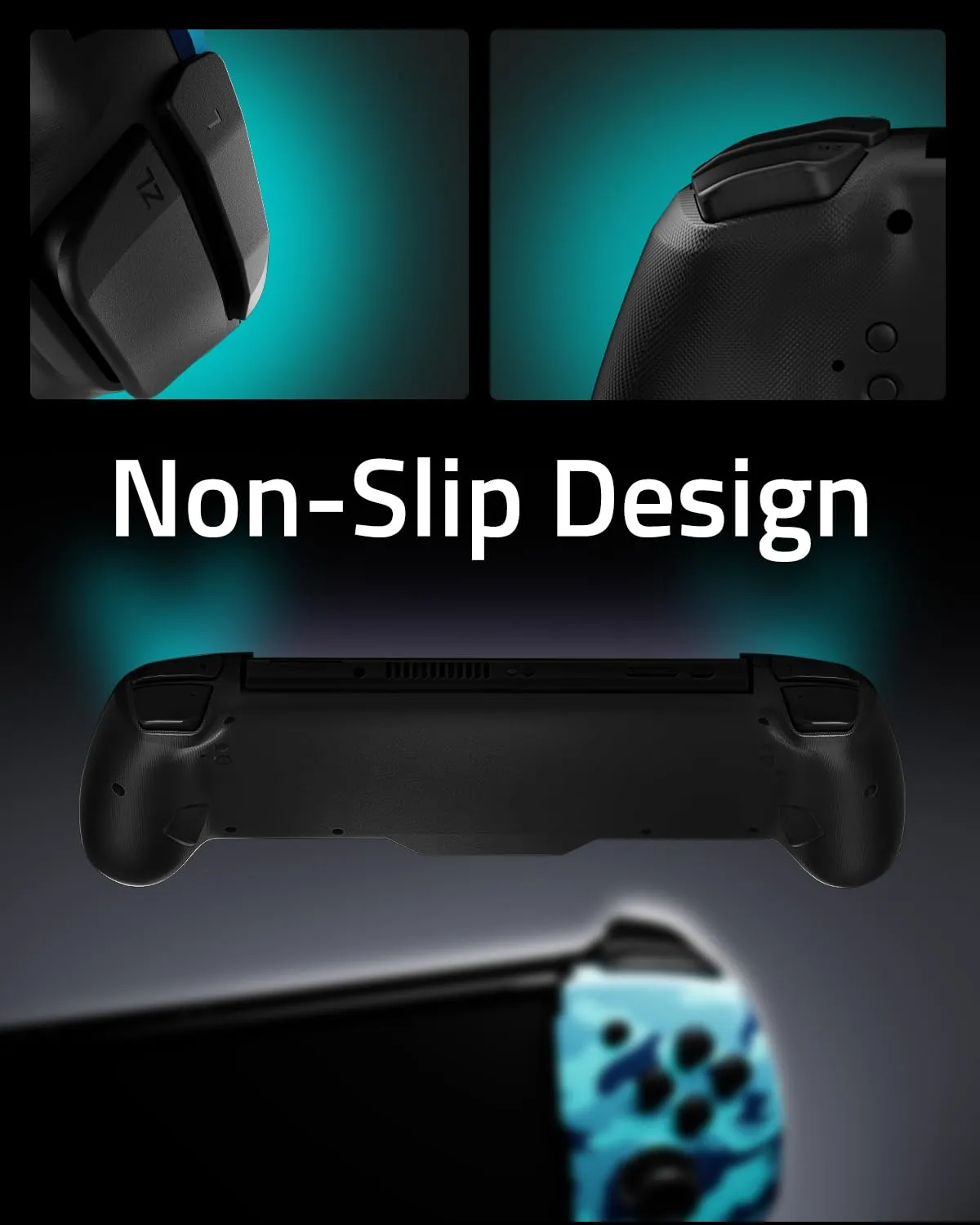 FUNLAB Switch Handheld Controller for Nintendo Switch Joycon Replacement, Camo Blue Switch Joypad Controller, Ergonomic One Piece Controles Customizable with Adjustable Color, Turbo, Mapping