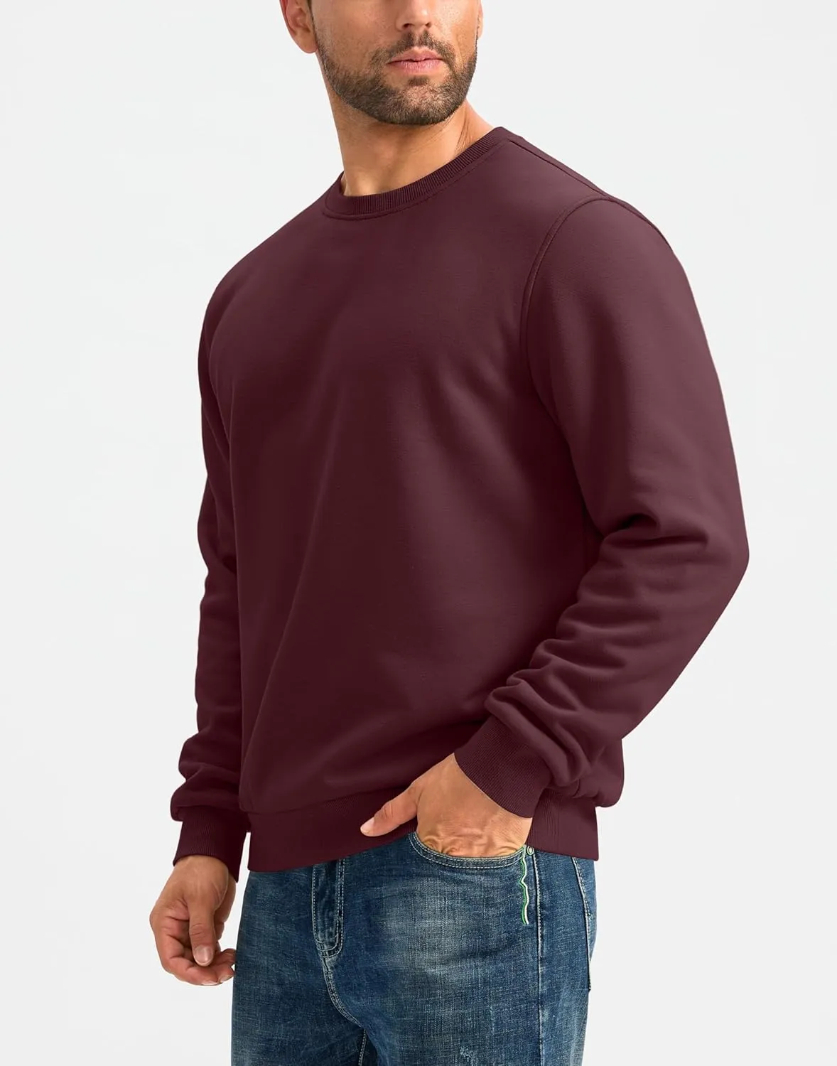 G Gradual Sherpa Lined Sweatshirts for Men Fleece Crewneck Sweatshirt Pullover Warm Shirts for Winter