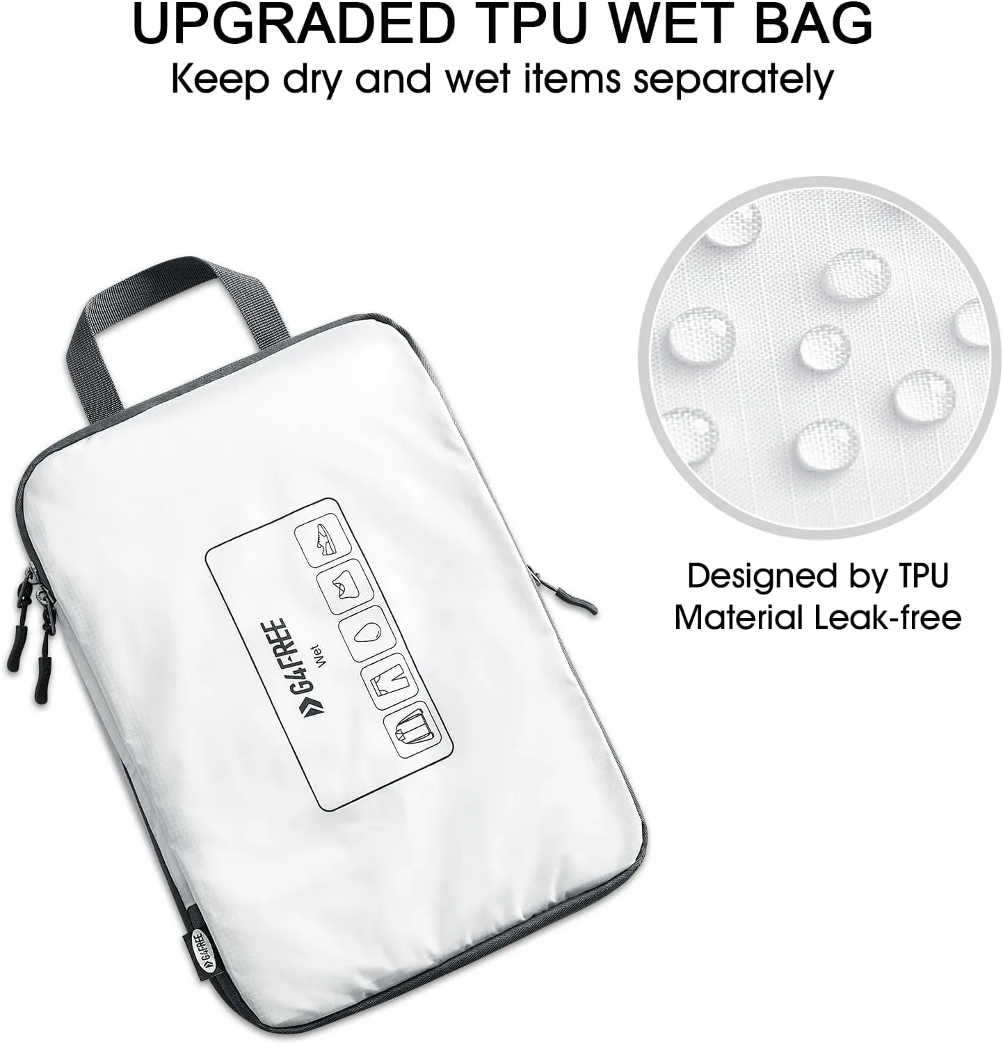 G4Free 6 Set Compression Packing Cubes, 3 sizes Travel Packing Organizers for Suitcases, Expandable Luggage Suitcase Storage Bags Set, Lightweight Packing Cubes Travel Essentials