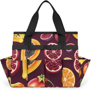 Garden Tool Bag Fruits Pomegranate Garden Tote Bag with Pockets Gardening Organizer Tool Storage Bags for Women Men Indoor Outdoor