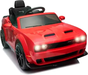 Garvee Licensed Dodge Challenger Kids Electric Car 12V Ride On Car Battery Powered Electric Vehicles with Remote Control, LED Lights, Bluetooth, MP3 for Boys Girls