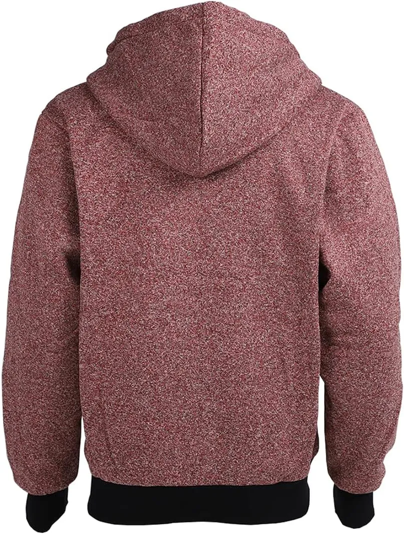 Gary Com Heavyweight Sherpa Hoodies for Men, Thick Fleece Lined Full Zip Up Winter Warm Sweatshirts Work Jackets