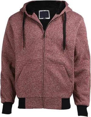 Gary Com Heavyweight Sherpa Hoodies for Men, Thick Fleece Lined Full Zip Up Winter Warm Sweatshirts Work Jackets