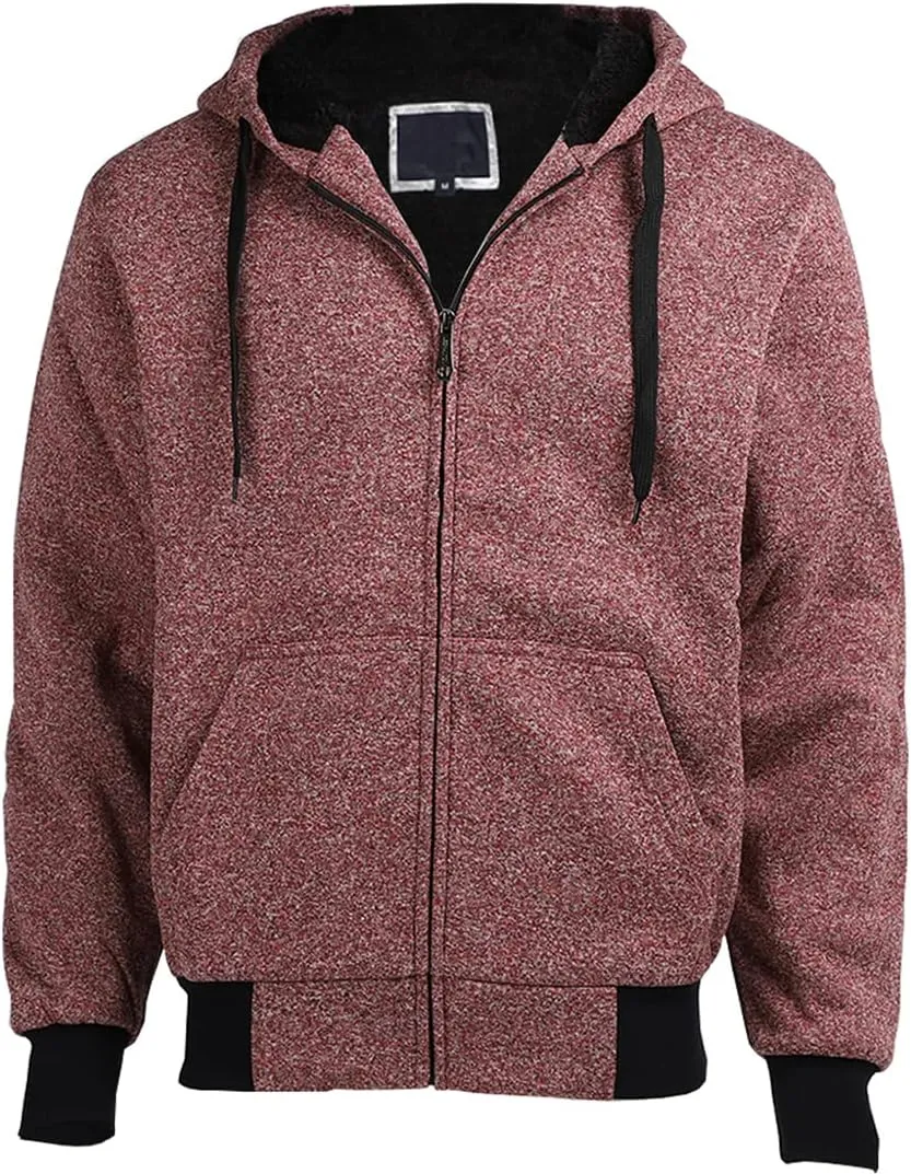 Gary Com Heavyweight Sherpa Hoodies for Men, Thick Fleece Lined Full Zip Up Winter Warm Sweatshirts Work Jackets