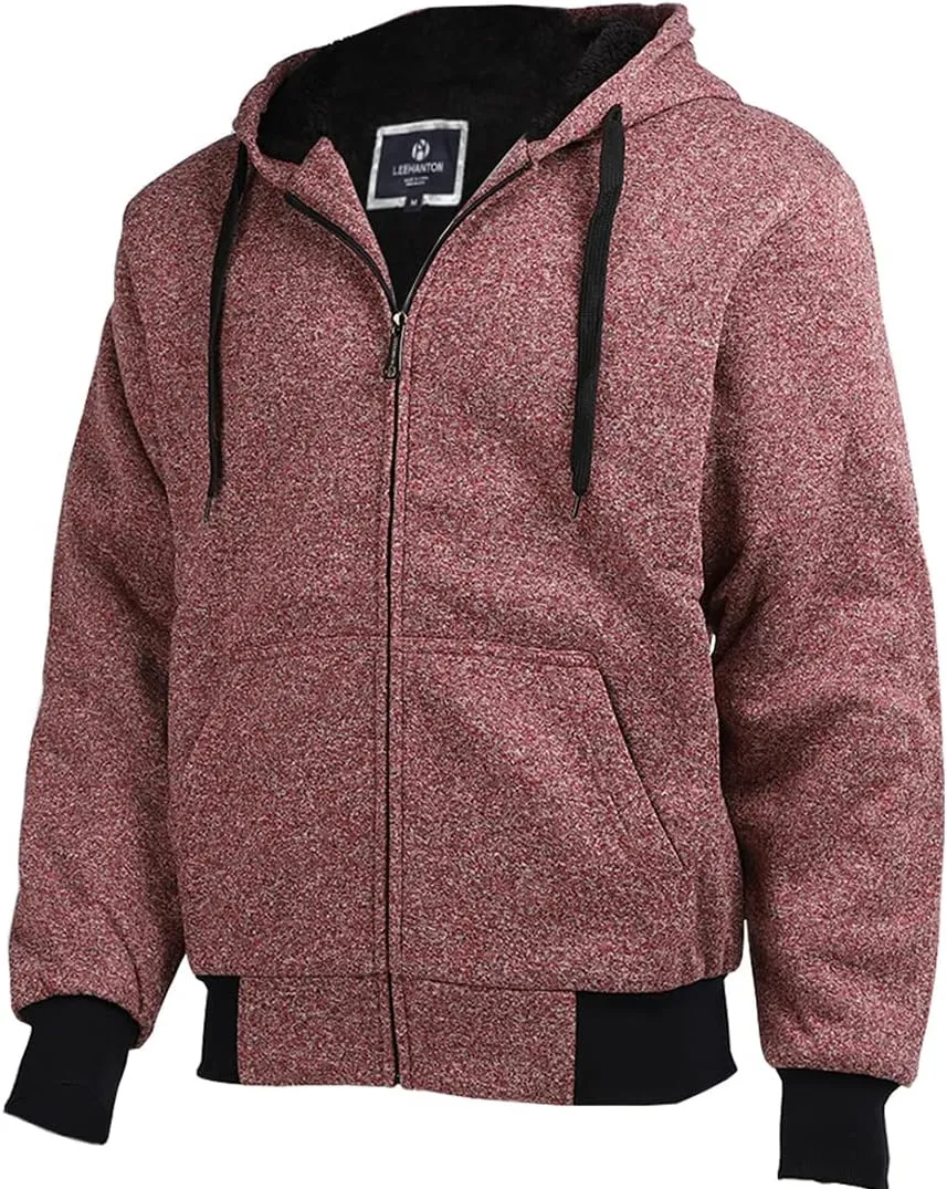 Gary Com Heavyweight Sherpa Hoodies for Men, Thick Fleece Lined Full Zip Up Winter Warm Sweatshirts Work Jackets