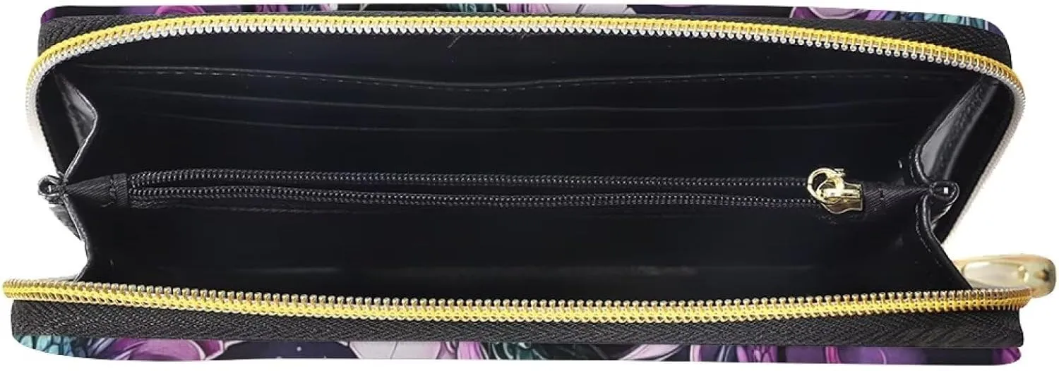 GIFTPUZZ Dragon Women’s Leather Long Wallet Zippered Pocket Purse for IDs, Cash & Coins - Stylish Travel & School Handbag for Active Women Colorful