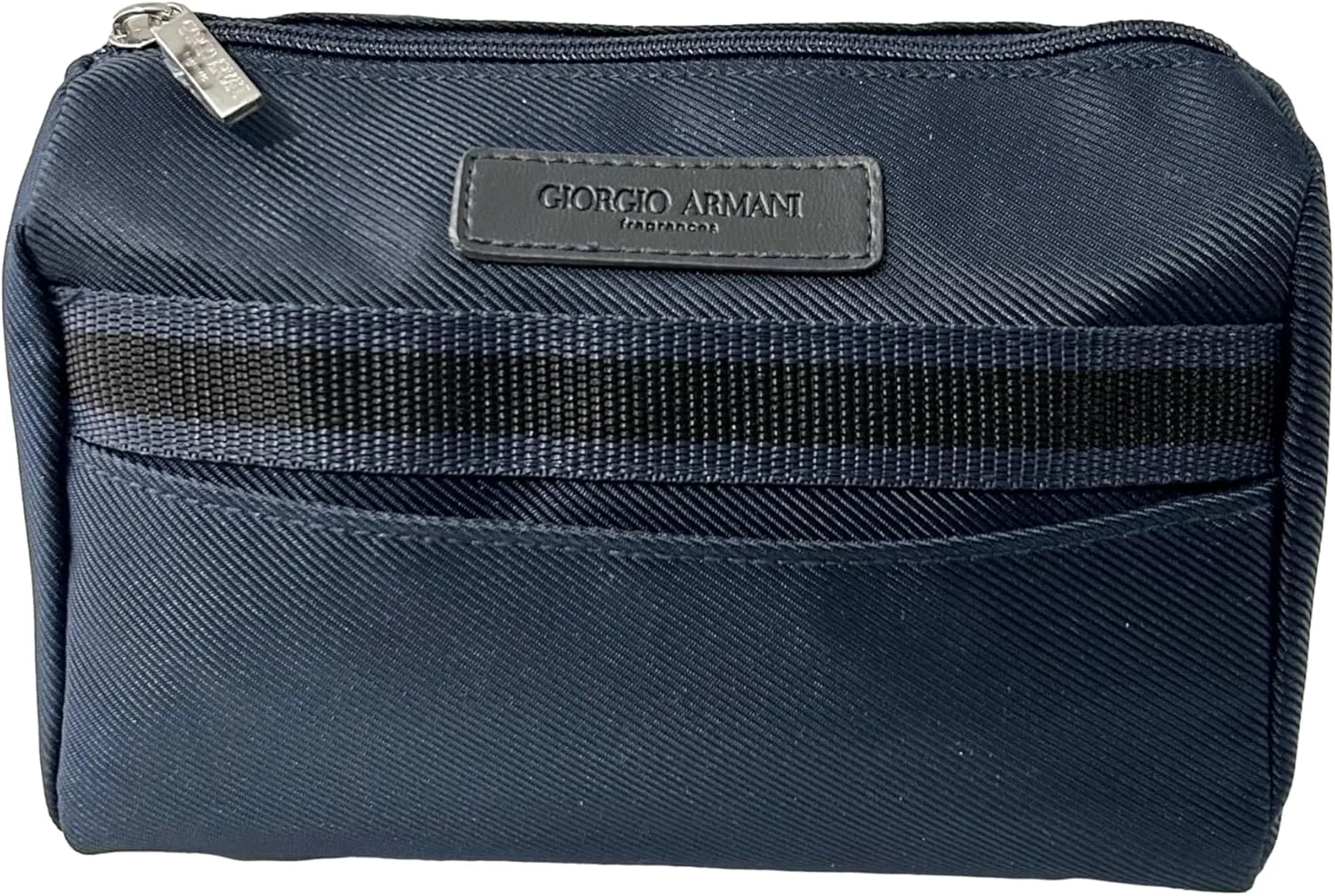 GIORGIO ARMANI MEN Pouch Toiletry Zip Travel Pouch Fragrance Bag Navy Blue (8L X 5H X 3W) - MEN 0717