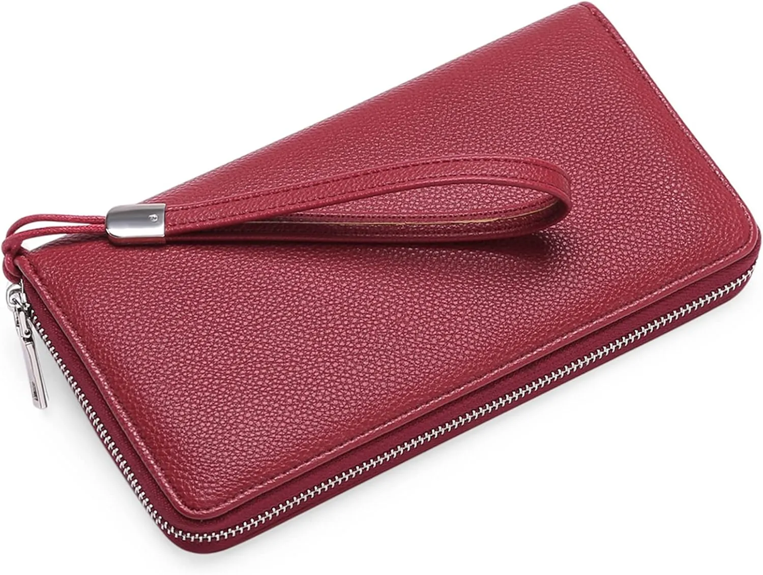 GOIACII Womens Wallet RFID Blocking Leather Zip Around Wallet Large Capacity Long Purse Credit Card Clutch Wristlet