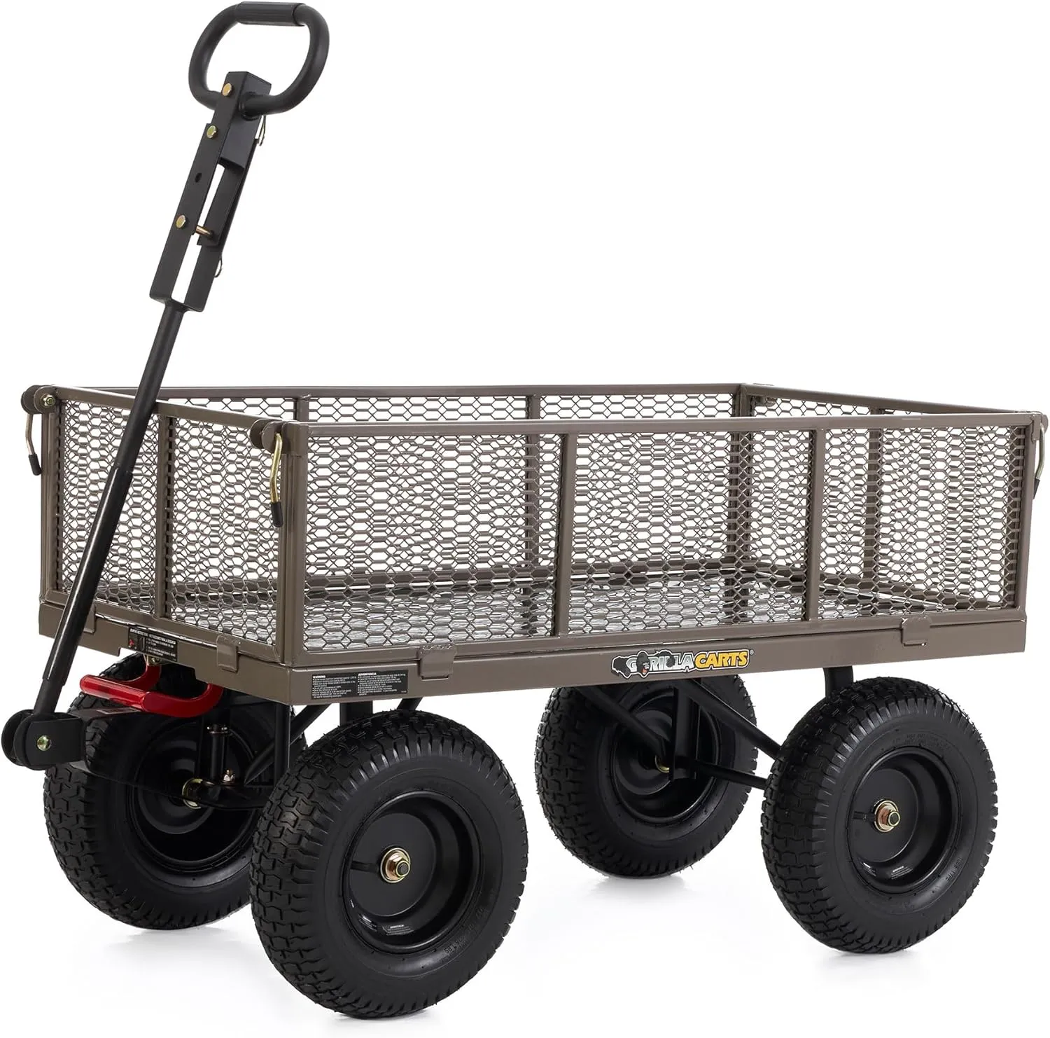 Gorilla Carts 5 Cu Ft Steel Dump Cart with Removable Panels for Flatbed, 1,200 Lb Capacity