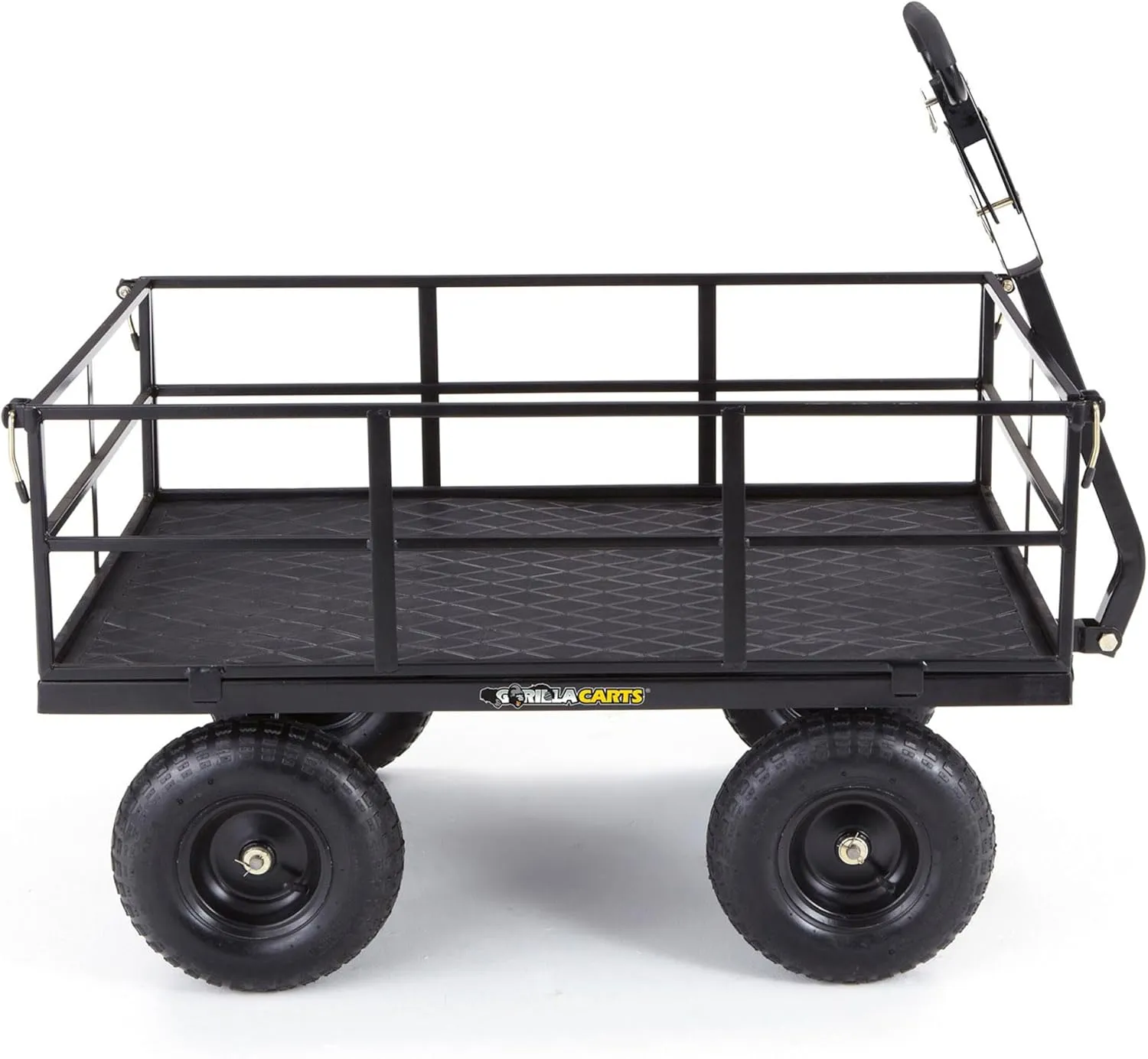 Gorilla Carts Heavy Duty Utility Cart, All Terrain Garden Wagon, 1200 Lb, Black