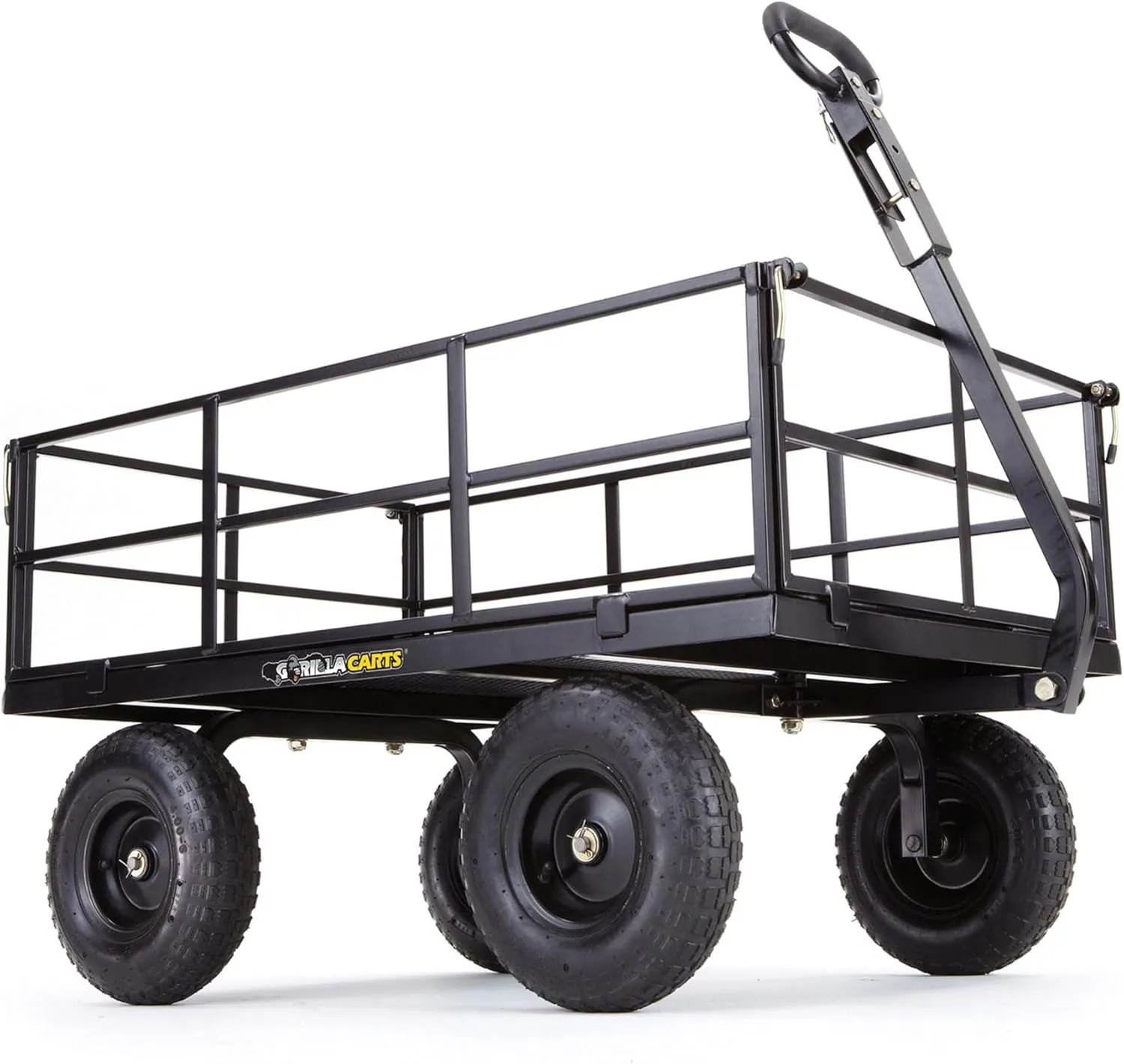 Gorilla Carts Heavy Duty Utility Cart, All Terrain Garden Wagon, 1200 Lb, Black