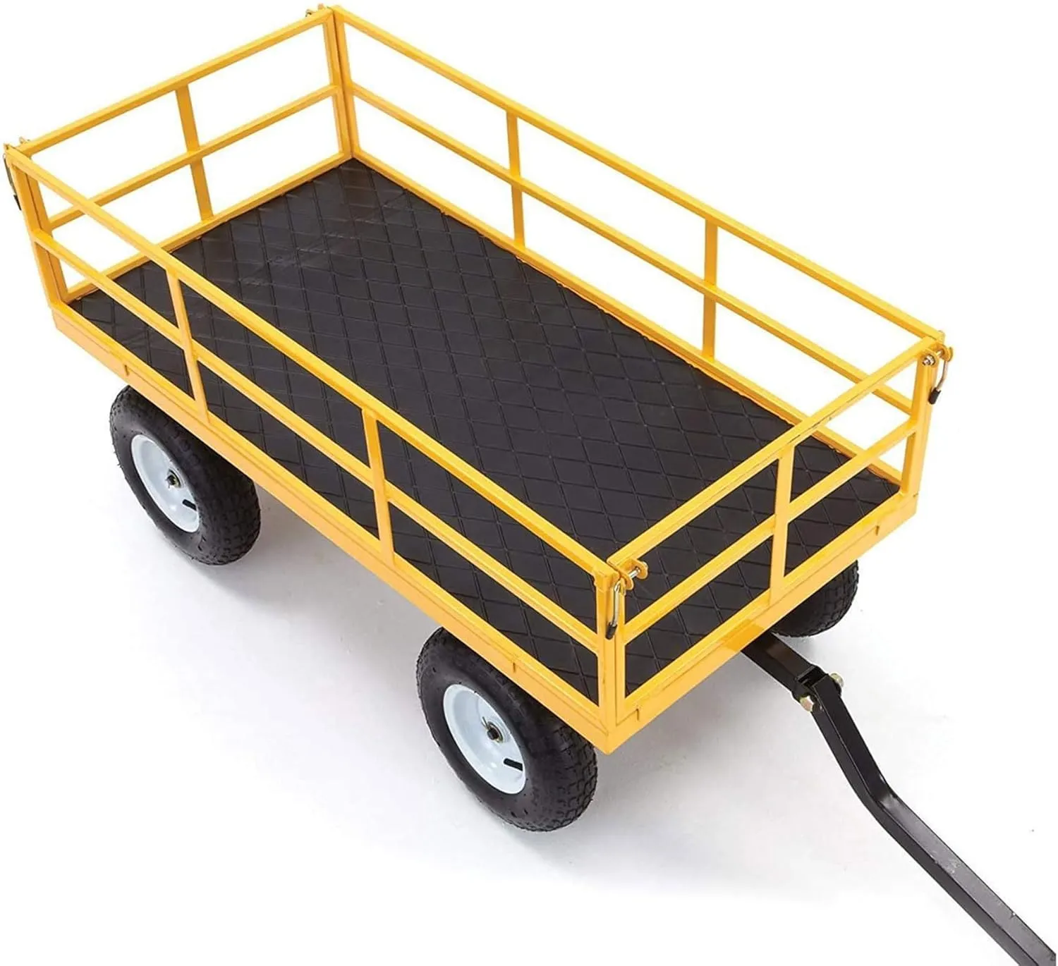 Gorilla Carts Heavy Duty Utility Cart, All Terrain Garden Wheelbarrow Wagon, 1200 Lb, Yellow - Gardening Equipment for Yard, Lawn, and Outdoor Use