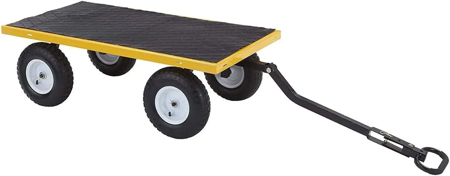 Gorilla Carts Heavy Duty Utility Cart, All Terrain Garden Wheelbarrow Wagon, 1200 Lb, Yellow - Gardening Equipment for Yard, Lawn, and Outdoor Use