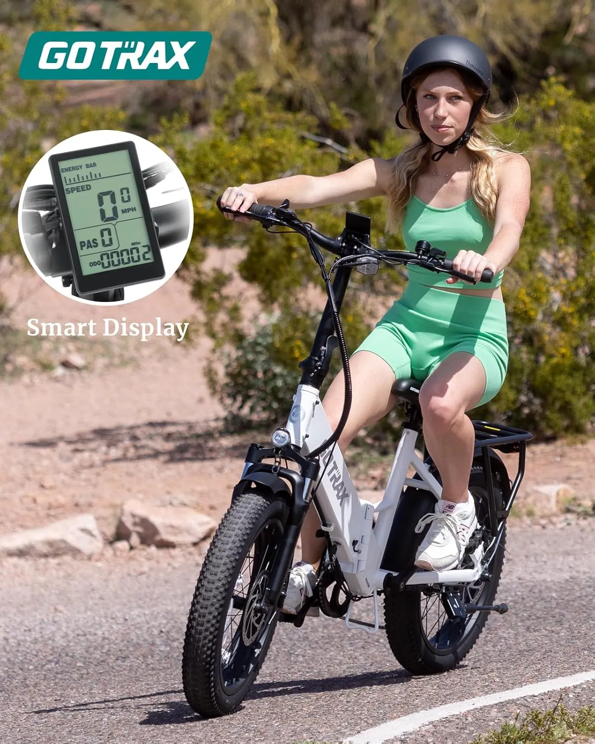 Gotrax 20" Folding Electric Bike with 55 Miles (Pedal-assist1) by 48V Battery, 20Mph Power by 500W, Smart LCD Display and 5 Pedal-Assist Levels, 7-Speed&Front Shock Absorber for Off-Road Bicycle