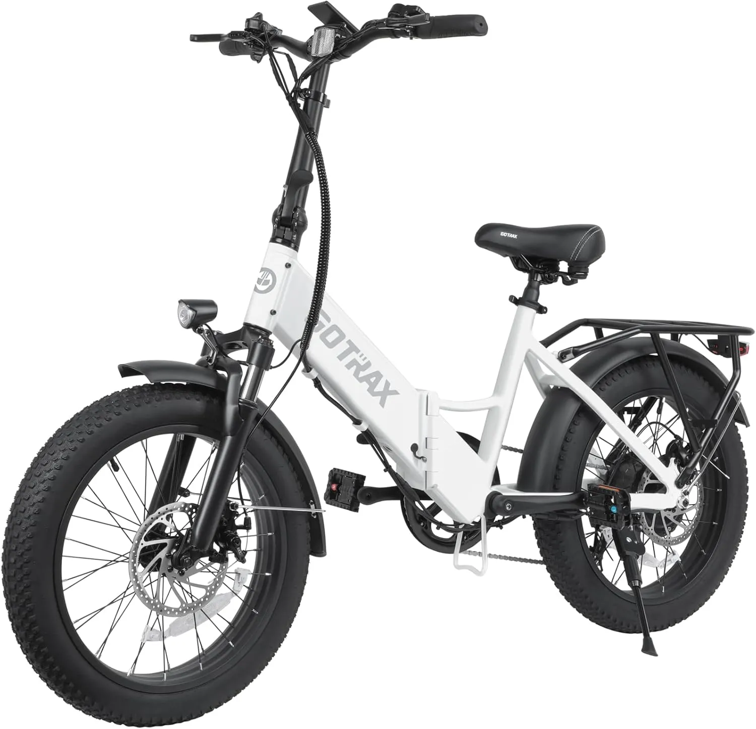 Gotrax 20" Folding Electric Bike with 55 Miles (Pedal-assist1) by 48V Battery, 20Mph Power by 500W, Smart LCD Display and 5 Pedal-Assist Levels, 7-Speed&Front Shock Absorber for Off-Road Bicycle