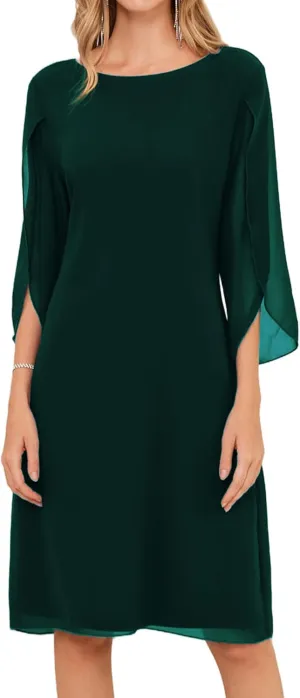 GRACE KARIN Womens Chiffon Dresses Flutter Sleeve Party Wedding Cocktail Dress Size 8-20