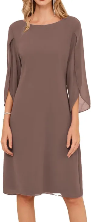 GRACE KARIN Womens Chiffon Dresses Flutter Sleeve Party Wedding Cocktail Dress Size 8-20