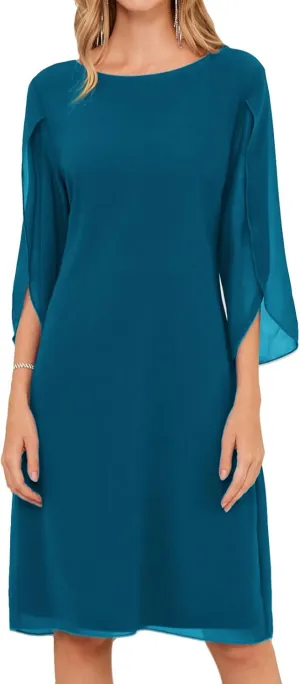 GRACE KARIN Womens Chiffon Dresses Flutter Sleeve Party Wedding Cocktail Dress Size 8-20