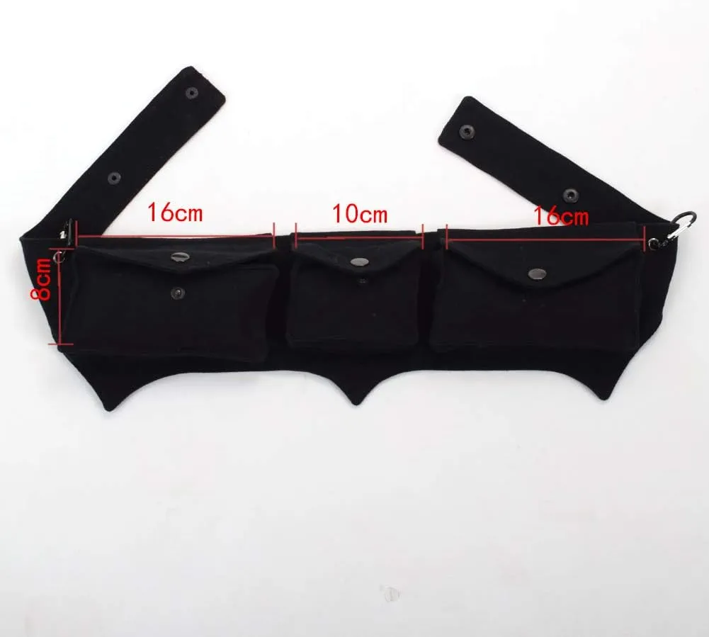 GRACEART Burning man Cotton Canvas Waistbag Steampunk Travel Utility Belt Black