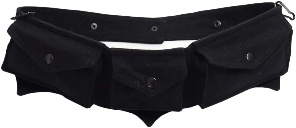GRACEART Burning man Cotton Canvas Waistbag Steampunk Travel Utility Belt Black