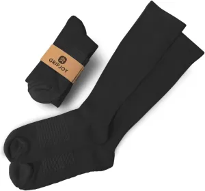 Gripjoy Compression Socks with Grips for Women & Men - 15-20mmHg - Knee High Non-slip Socks