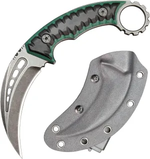 Gtk112 Claw knife,Fixed Blade Knife,D2 Steel Blade  G10 Handle Outdoor Camping Hunting Survival Knives,EDC Tool Knifes with Kydex Sheath(Black)