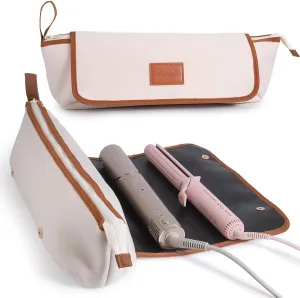 Hair Tools Travel Bag with Heat Resistant Mat, Large Hot Tool Organizer Bag, Curling Iron/Flat Iron Travel Case, Carrying Case for Hair Styling Tools, Travel Must Haves, Travel Essentials for Women
