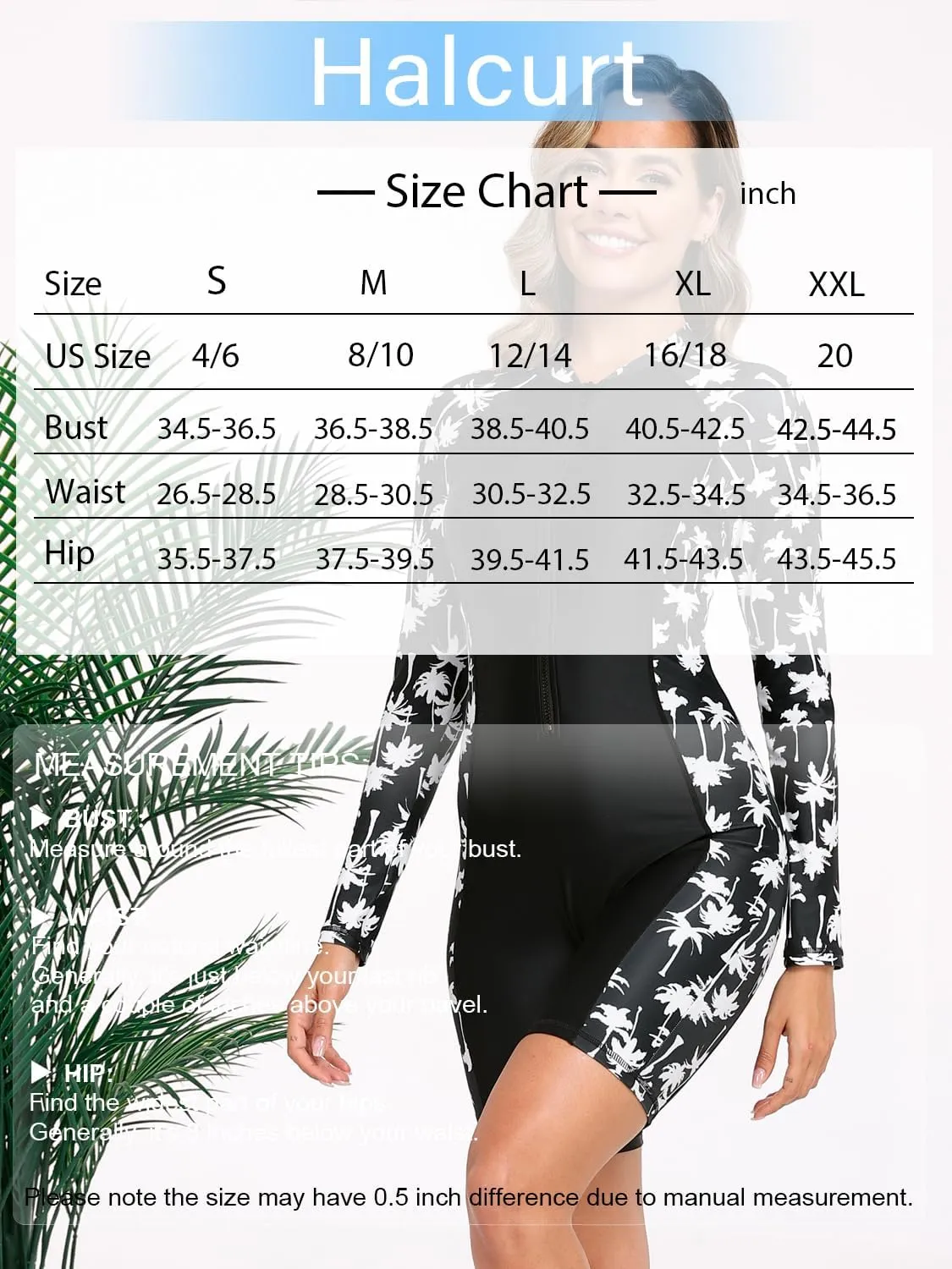 Halcurt Women's Boyleg One Piece Rash Guard with Built in Bra UPF50  Zip Long Sleeve Full Body Modest Swimsuit