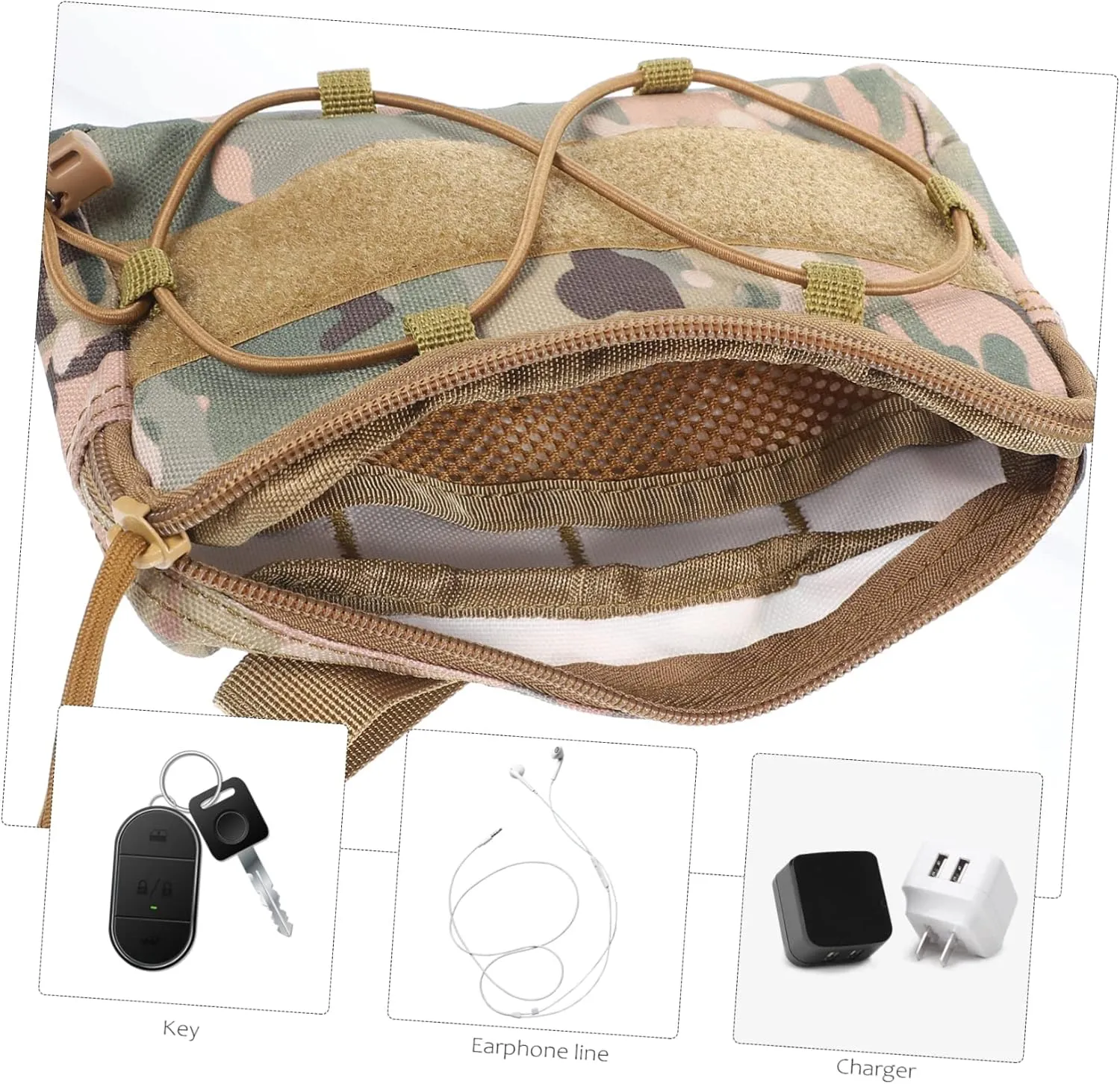 HANABASS Portable Organizer Bag Mini Headphone Belt Bag Waist Pack for Camping Climbing and Travel
