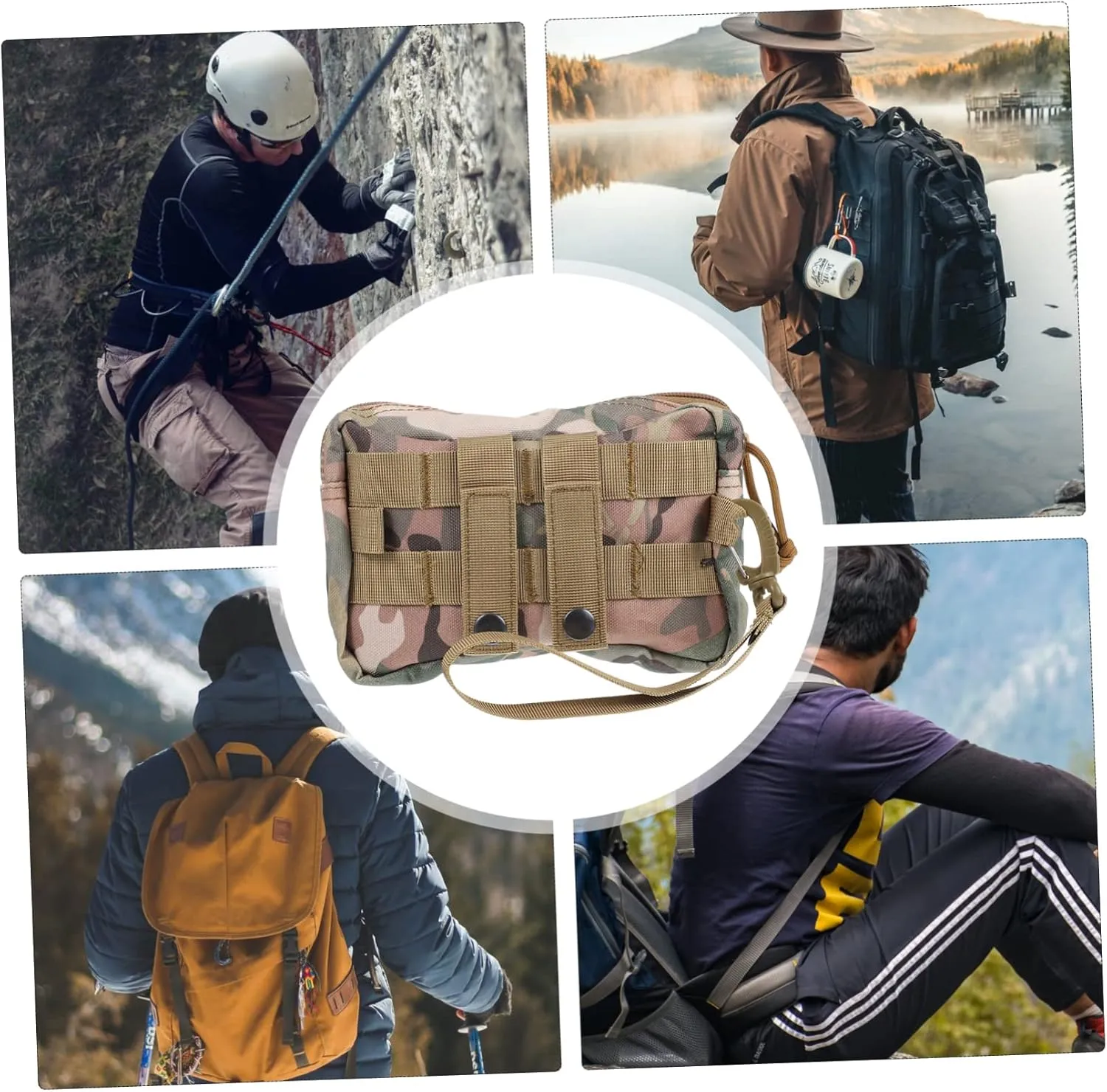 HANABASS Portable Organizer Bag Mini Headphone Belt Bag Waist Pack for Camping Climbing and Travel