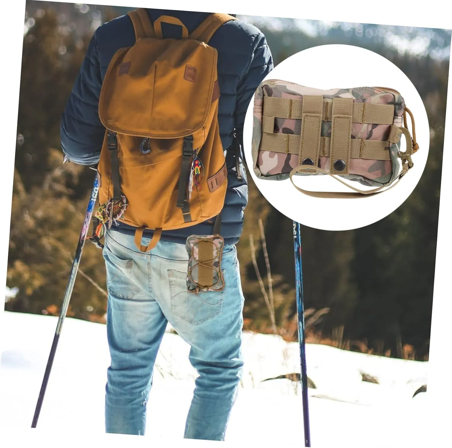 HANABASS Portable Organizer Bag Mini Headphone Belt Bag Waist Pack for Camping Climbing and Travel