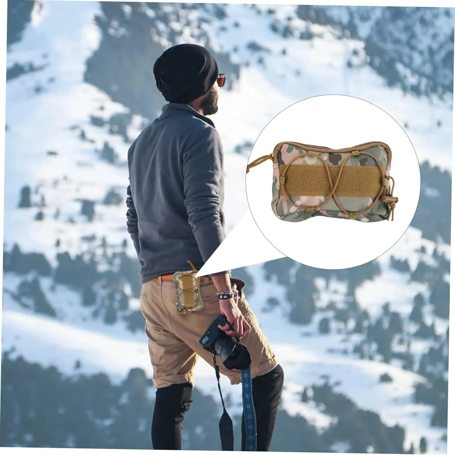 HANABASS Portable Organizer Bag Mini Headphone Belt Bag Waist Pack for Camping Climbing and Travel