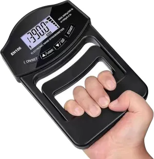 Hand Grip Dynamometer, Grip Strength Tester, 180kg/396lb LCD Digital Hand Grip Dynamometer, Adjustable Grip Strength Meter, USB/Battery-Operated Grip Tester for Sports, School, Home, Grip Strength M