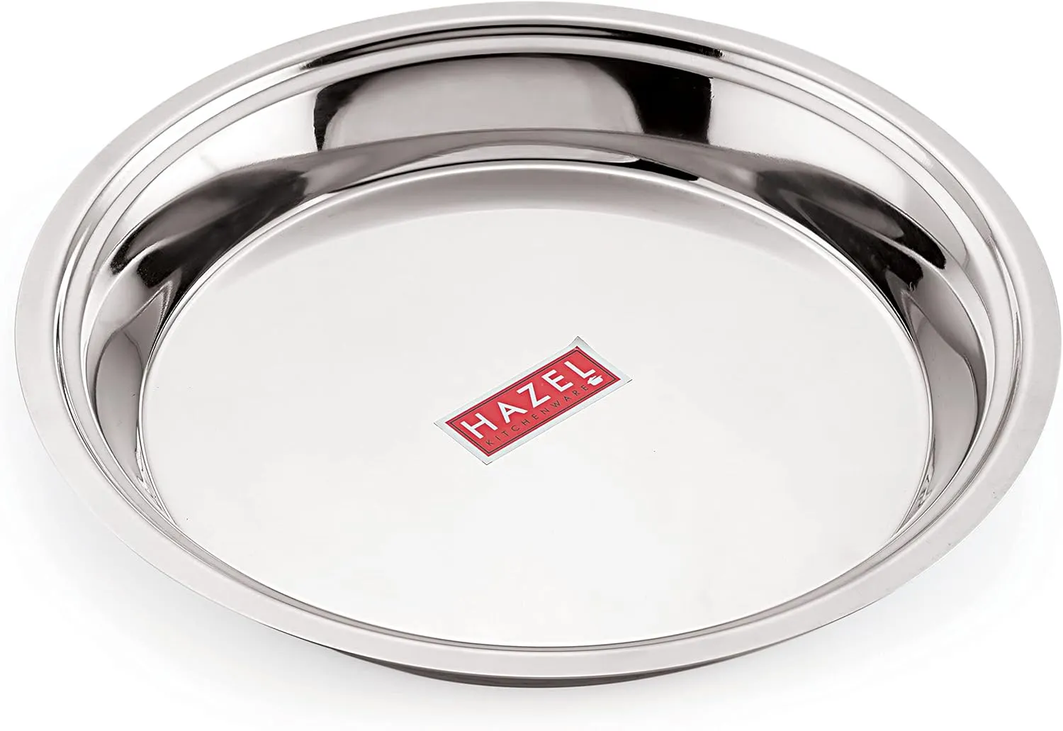 HAZEL Stainless Steel Parat | 31 cm with 2400 ml Capacity Steel Parat for Dough Flour Kneading | Atta Parat Steel for Kitchen