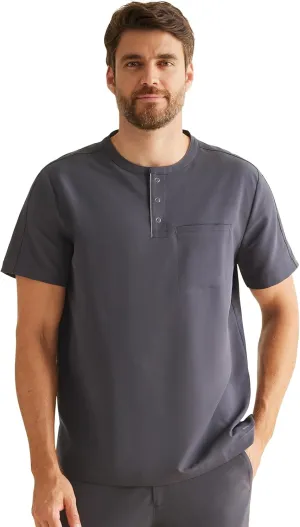 Healing Hands Men's Medical Scrub Top Shane with 1 Pocket, Snap-Closure Placket, Moisture Wicking, 360° Stretch - HH701