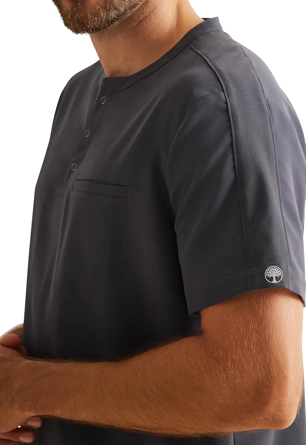 Healing Hands Men's Medical Scrub Top Shane with 1 Pocket, Snap-Closure Placket, Moisture Wicking, 360° Stretch - HH701
