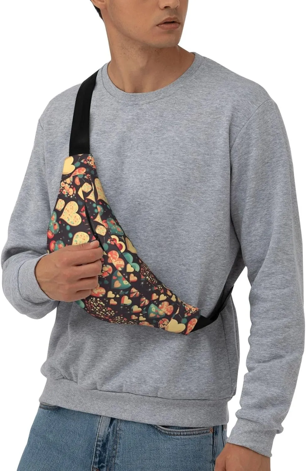 Heart Crush Flower Fashion Crossbody Appearance High capacity outdoor with Adjustable Comfortable Work Leisure Versatile
