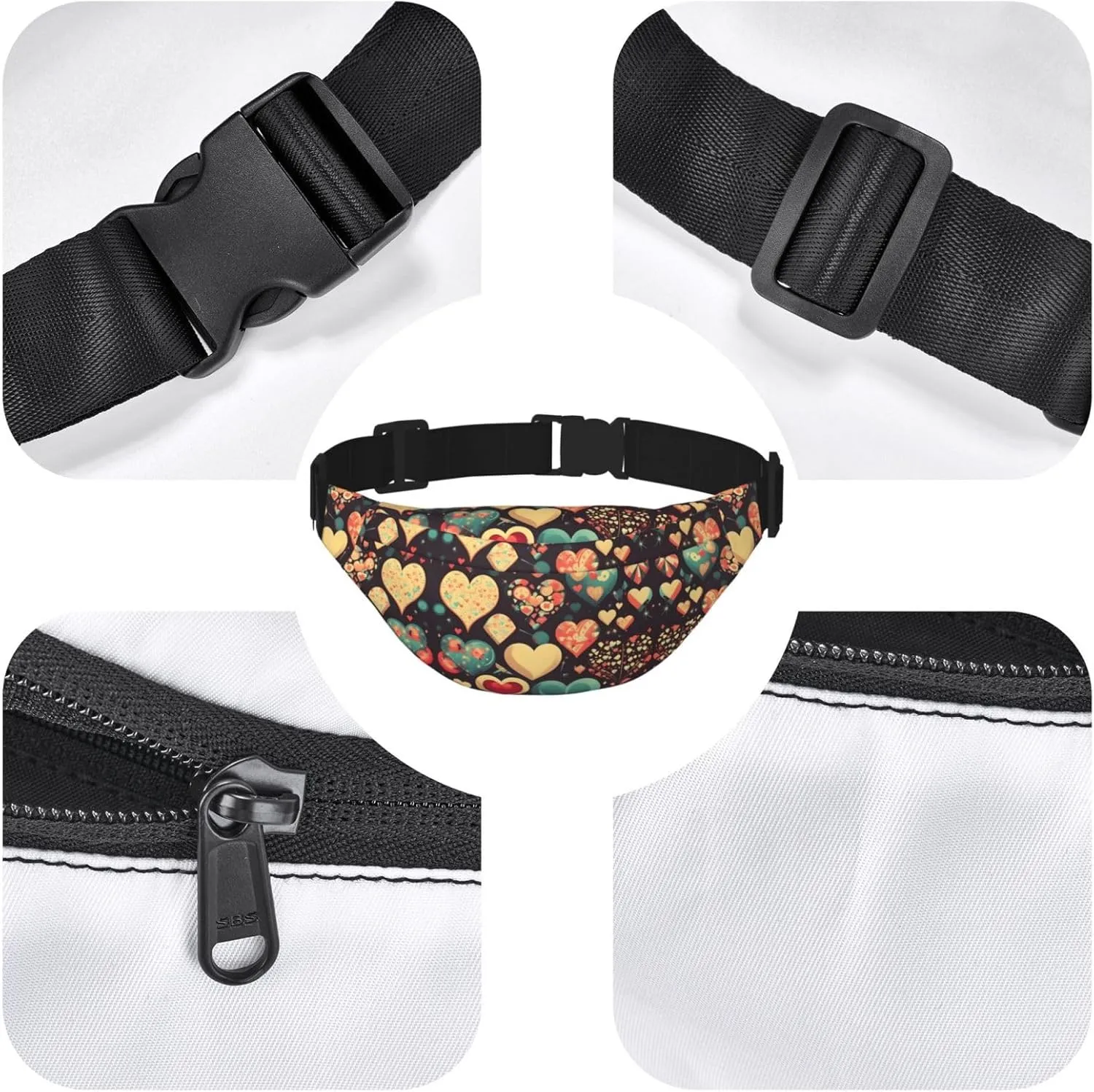 Heart Crush Flower Fashion Crossbody Appearance High capacity outdoor with Adjustable Comfortable Work Leisure Versatile