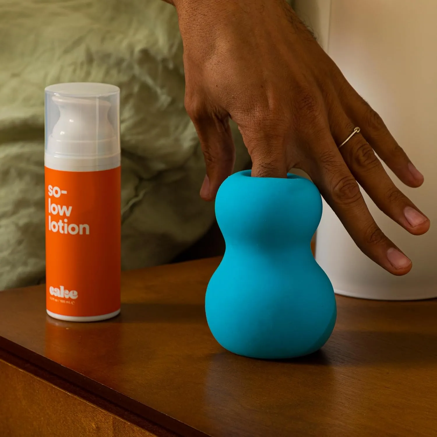 Hello Cake Stroker, Double-Sided Sex Toy for Men and Couples, Handheld Male Stroker with Dual Entrances - Soft, Squishy Exterior with Ribbed, Beaded Texture Interior, Easy to Clean & Use, Waterproof